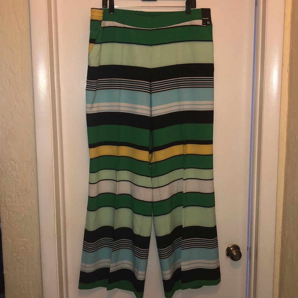 Striped multicolored stretched pants